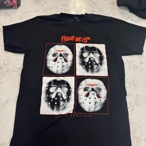 Friday the 13th Jason Voorhees Horror Graphic Tee Black Size Large